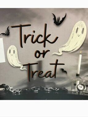 Reuseable Wall Decal Halloween Trick or Treat Ghosts Vinyl Art Home Decoration